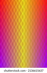 Gradient diamond shape background. Red, pink, yellow in the middle. Vector illustration.