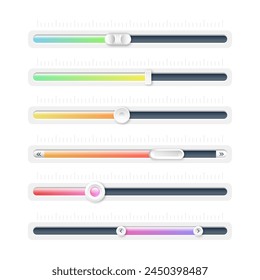 Gradient different sliders collection vector design in eps 10