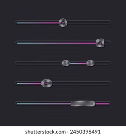 Gradient different sliders collection vector design in eps 10