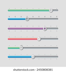 Gradient different sliders collection vector design in eps 10