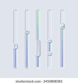 Gradient different sliders collection vector design in eps 10
