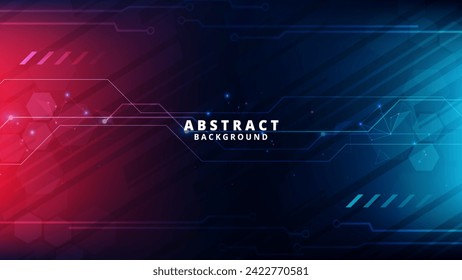 Gradient Digital technology background. Network connection dots and lines. Futuristic background for various design projects such as websites, presentations, print materials, social media posts 