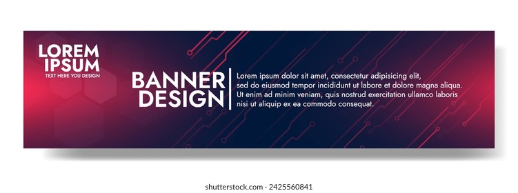 In: Gradient Digital Technology Banner. Futuristisches Banner für verschiedene Designprojekte wie Websites, Präsentationen, Printmaterialien, Social Media Posts 