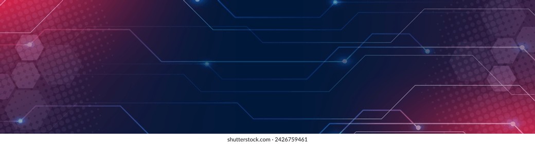 Gradient Digital technology banner. Futuristic banner for various design projects such as websites, presentations, print materials, social media posts 