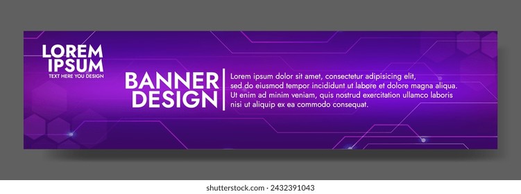 Gradient Digital technology banner. Futuristic banner for various design projects such as websites, presentations, print materials, social media posts 