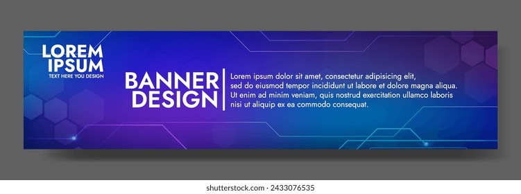 Gradient Digital technology banner. Futuristic banner for various design projects such as websites, presentations, print materials, social media posts 