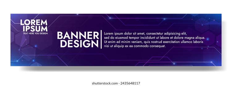 Banner de tecnología Gradient Digital. Banner futurista para varios proyectos de diseño como sitios web, presentaciones, materiales impresos, publicaciones en redes sociales 