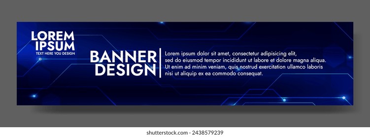 Gradient Digital technology banner. Futuristic banner for various design projects such as websites, presentations, print materials, social media posts 