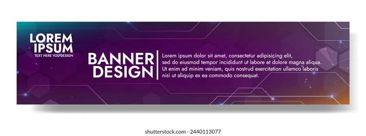 Gradient Digital technology banner. Futuristic banner for various design projects such as websites, presentations, print materials, social media posts 