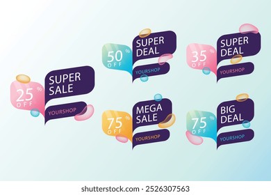 gradient discount numbers template. sane banner