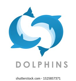 Gradient dolphin logo design vector, with clean and simple style
