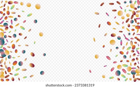 Gradient Dot Happy Transparent Background. Multicolored Celebrate Splash Illustration. Flying Wallpaper. Colorful Carnival Backdrop.
