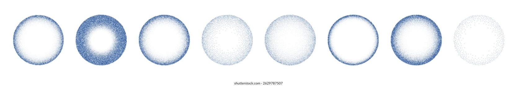 Gradient dot noise with Y2K aesthetic. Abstract grainy shapes and paint splatter effects. Flat vector illustration isolated on white background.