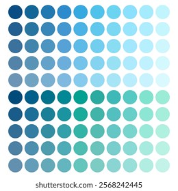 Gradient dot pattern. Circular blue green scheme. Geometric abstract design. Vector illustration.
