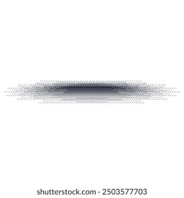 Gradient dot shadow effect with grainy texture. Halftone circles and noise. Flat vector illustration isolated on white background.