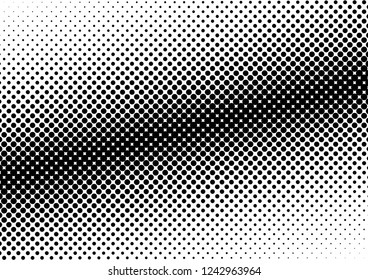 Gradient Dots Background. Black and White Pattern. Fade Abstract Backdrop. Monochrome Distressed Overlay. Vector illustration