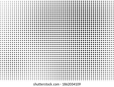 Gradient Dots Background. Distressed Modern Backdrop. Monochrome Abstract Overlay. Grunge Pop-art Pattern. Vector illustration