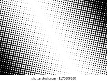 Gradient Dots Background. Fade Vintage Texture. Monochrome Black and White Backdrop. Pop-art Pattern. Vector illustration