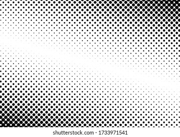 Gradient Dots Background. Grunge Black and White Pattern. Monochrome Abstract Texture. Distressed Halftone Backdrop. Vector illustration
