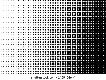 Gradient Dots Background. Grunge Pattern. Black and White Texture. Vintage Monochrome Overlay. Vector illustration