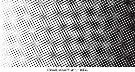 Gradient Dots Background. Grunge Pattern. Black and White Texture.	