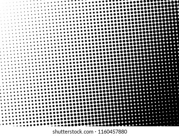 Gradient Dots Background. Monochrome Texture. Halftone Overlay. Pop-art Black and White Pattern. Vector illustration