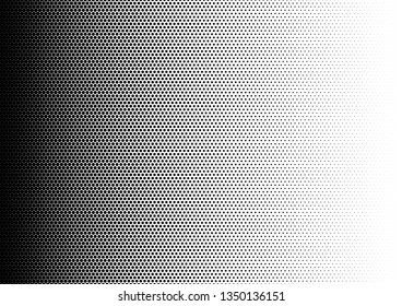 Gradient Dots Background. Pop-art Backdrop. Abstract Distressed Overlay. Black and White Points Pattern. Vector illustration
