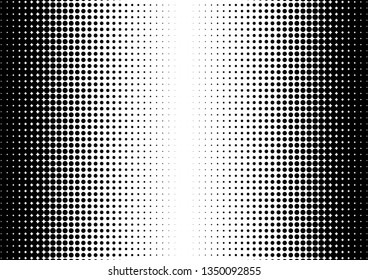 Gradient Dots Background. Pop-art Distressed Pattern. Modern Black and White Texture. Grunge Overlay. Vector illustration