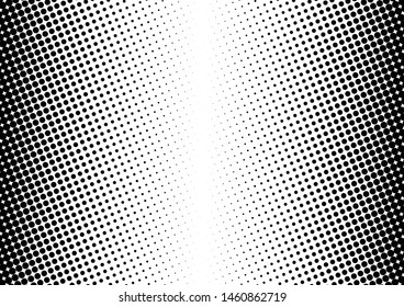 Gradient Dots Background. Pop-art Distressed Pattern. Points Grunge Backdrop. Black and White Texture. Vector illustration