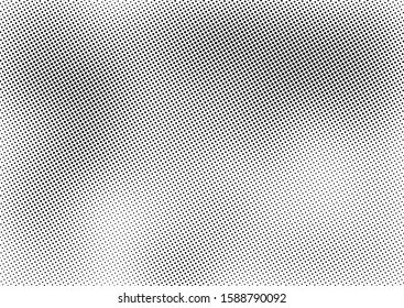 Gradient Dots Background. Vintage Halftone Pattern. Distressed Abstract Texture. Black and White Monochrome Overlay. Vector illustration