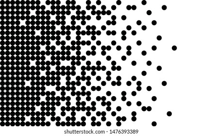 Gradient with dots Speed seamless pattern Vector line texture Fast effect design Black elements on white background