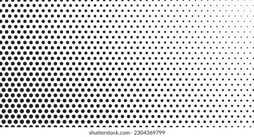 Gradient Dotted Halftone Background. Abstract Backdrop. Vintage Black and White Pattern. Pop-art Modern Texture. Vector illustration.