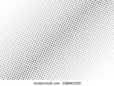 Gradient Dotted Halftone Background. Distressed Modern Overlay. Monochrome Grunge Pattern. Dots Fade Backdrop. Vector illustration