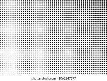 Gradient Dotted Halftone Background. Dots Backdrop. Monochrome Texture. Grunge Distressed Overlay. Vector illustration