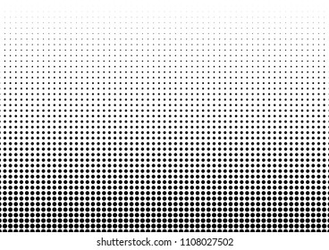 Gradient Dotted Halftone Background. Modern Pattern. Fade Monochrome Backdrop. Black and White Abstract Overlay. Vector illustration