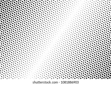 Gradient Dotted Halftone Background. Monochrome Dots Overlay. Black and White Vintage Backdrop. Pop-art Fade Pattern. Vector illustration