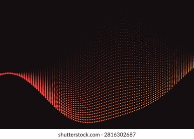 Gradient dotted wave form transition orange red black dots