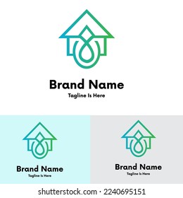 
Gradient droplet house logo design
