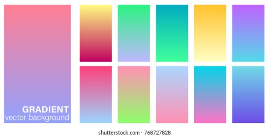 Gradient duotone theme color transitions vector template pastel soft tone colorful background for graphic display design 