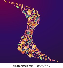 Gradient Dust Effect Purple Background. Colored Abstract Shine Pattern. Happy Design. Unicorn Celebration Card.