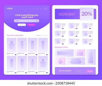 Gradient e commerce design template vector design in eps 10
