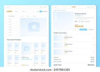 Gradient e commerce website template vector design in eps 10