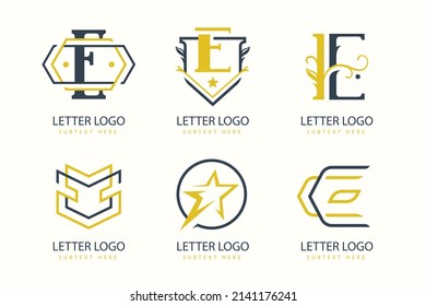 gradient e letter logo template