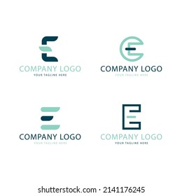 gradient e letter logo template