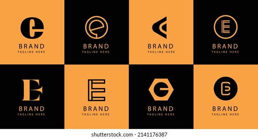 gradient e letter logo template