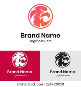 
Gradient eagle head face logo design

