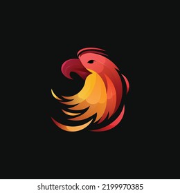 Gradient eagle head logo design vector