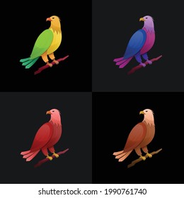 Gradient Eagle Logo Design in Colorful Vibrant Modern Style Illustration