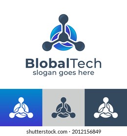 gradient earth globe world for technology system  in future logo design