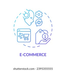 Gradient e-commerce icon concept, isolated vector, AI for SEO thin line illustration.